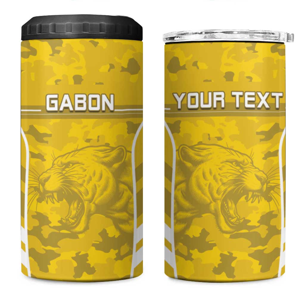 Custom Gabon Football 4 in 1 Can Cooler Tumbler Go Les Pantheres