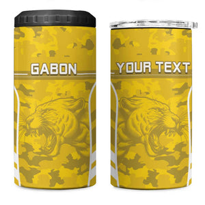 Custom Gabon Football 4 in 1 Can Cooler Tumbler Go Les Pantheres