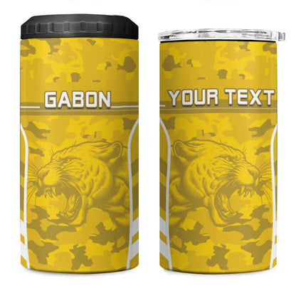 Custom Gabon Football 4 in 1 Can Cooler Tumbler Go Les Pantheres