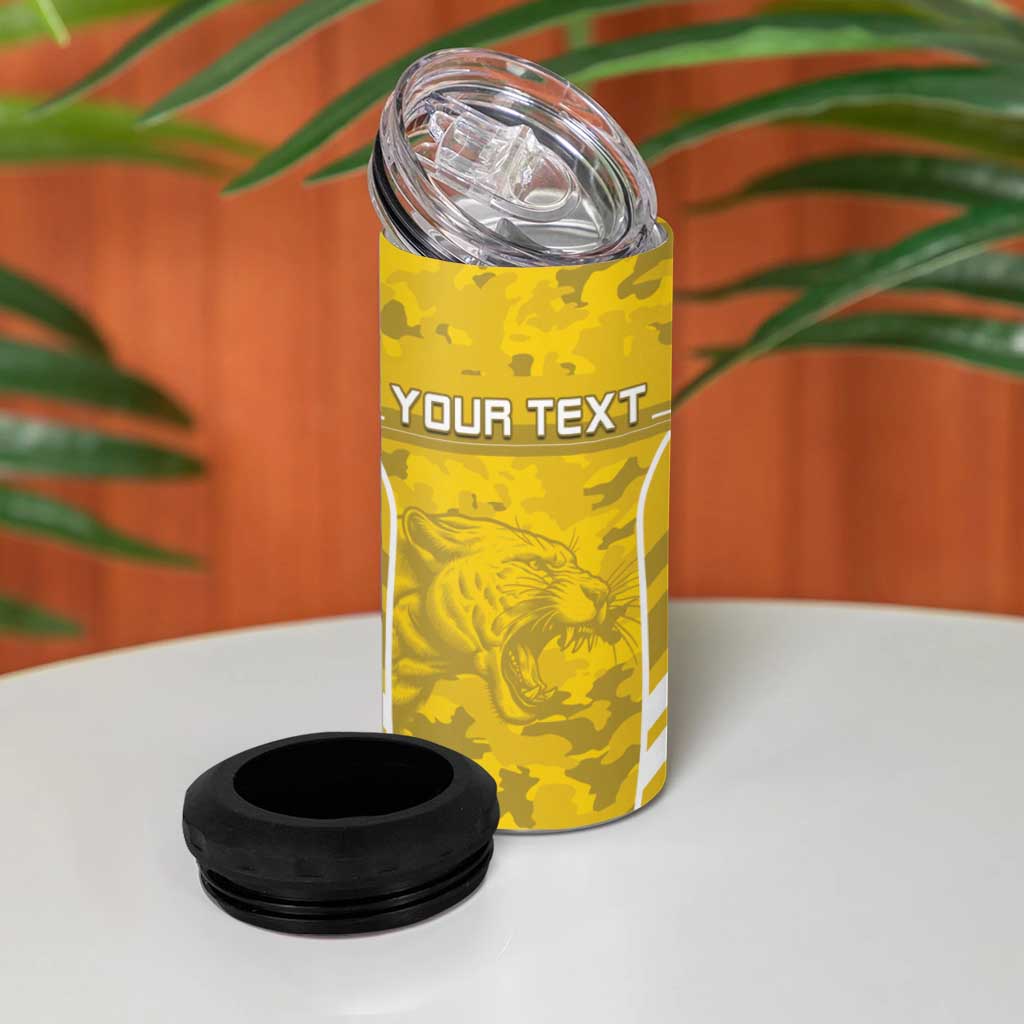 Custom Gabon Football 4 in 1 Can Cooler Tumbler Go Les Pantheres