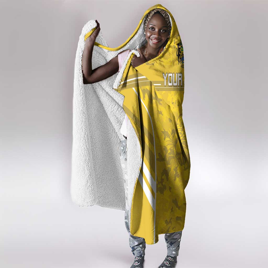 Custom Gabon Football Hooded Blanket Go Les Pantheres