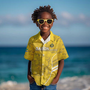 Custom Gabon Football Kid Hawaiian Shirt Go Les Pantheres