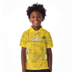 Custom Gabon Football Kid Polo Shirt Go Les Pantheres