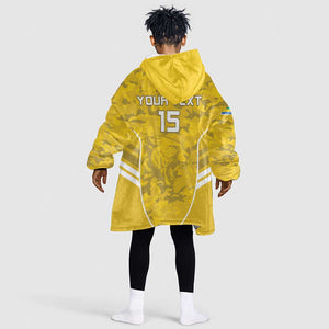 Custom Gabon Football Kid Wearable Blanket Hoodie Go Les Pantheres