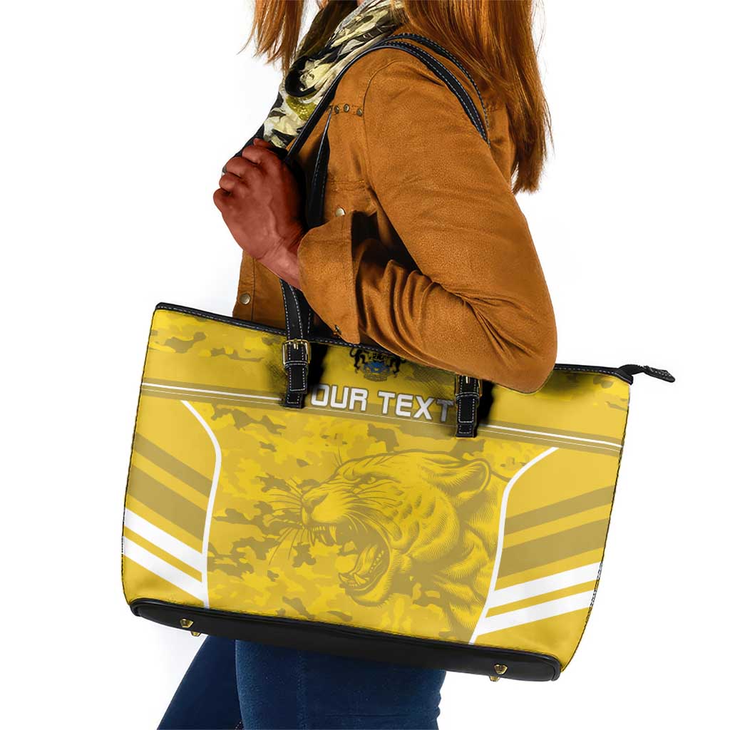 Custom Gabon Football Leather Tote Bag Go Les Pantheres