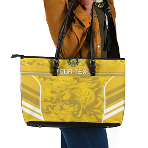 Custom Gabon Football Leather Tote Bag Go Les Pantheres