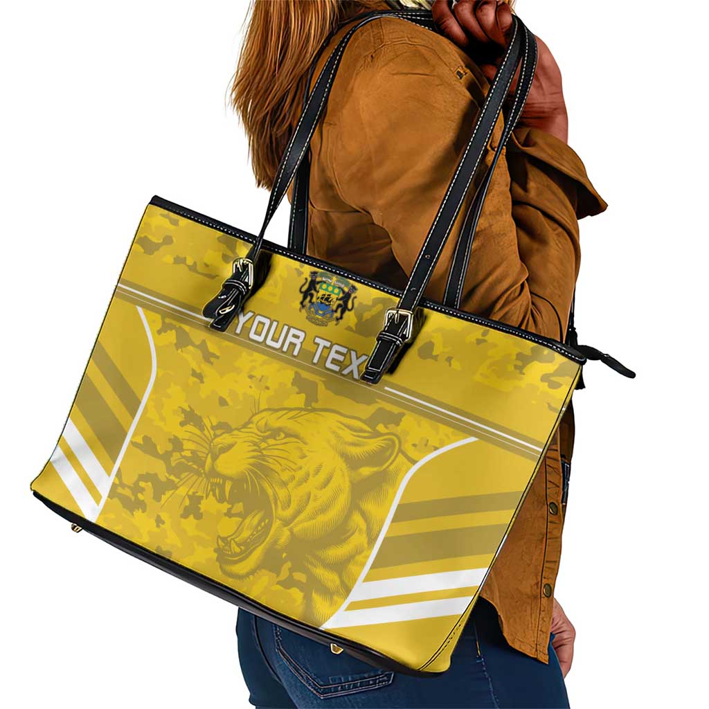 Custom Gabon Football Leather Tote Bag Go Les Pantheres