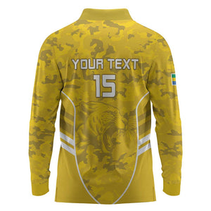 Custom Gabon Football Long Sleeve Polo Shirt Go Les Pantheres