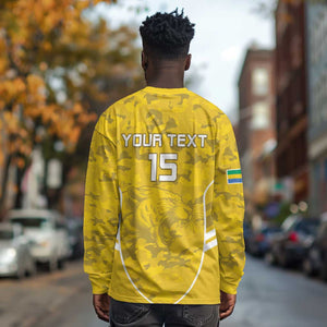 Custom Gabon Football Long Sleeve Shirt Go Les Pantheres