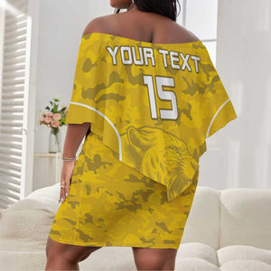 Custom Gabon Football Off Shoulder Short Dress Go Les Pantheres