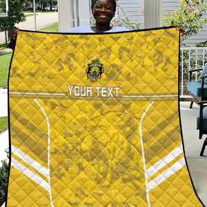 Custom Gabon Football Quilt Go Les Pantheres