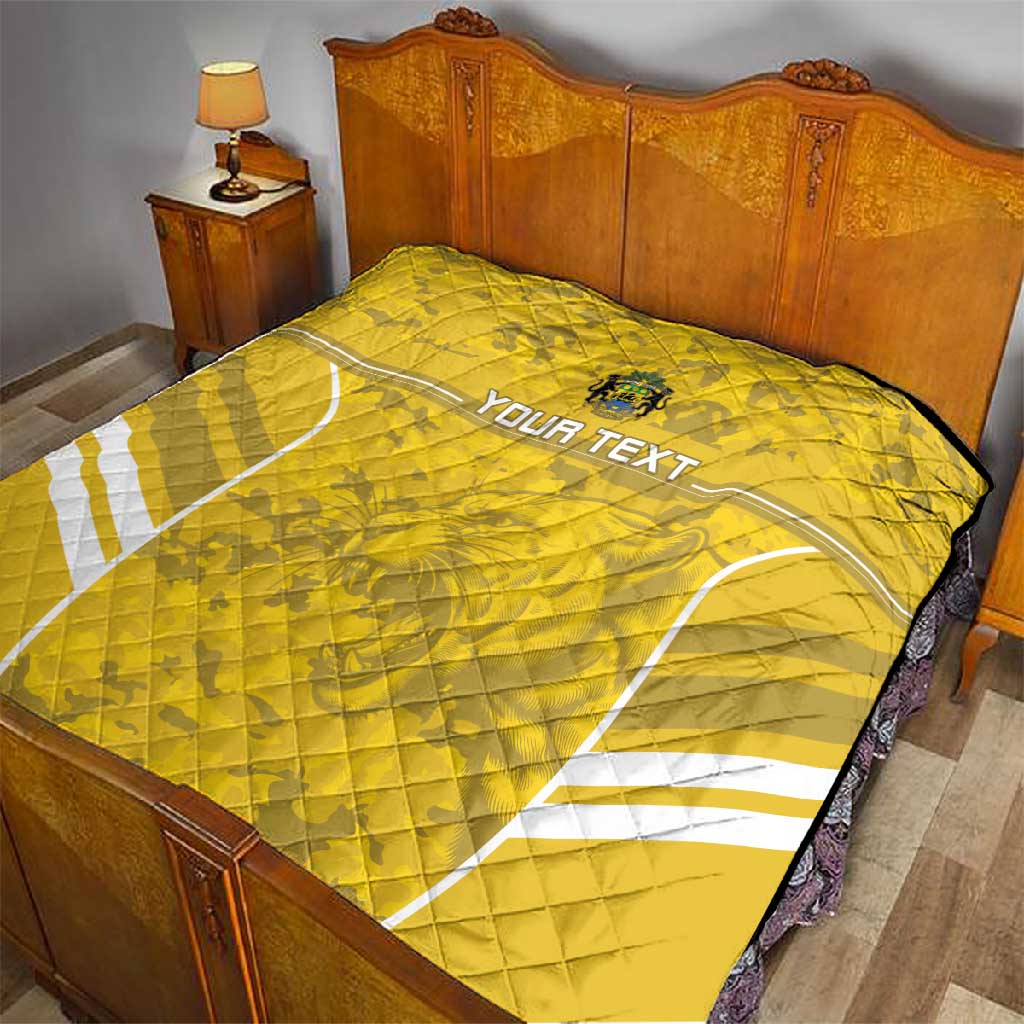 Custom Gabon Football Quilt Go Les Pantheres