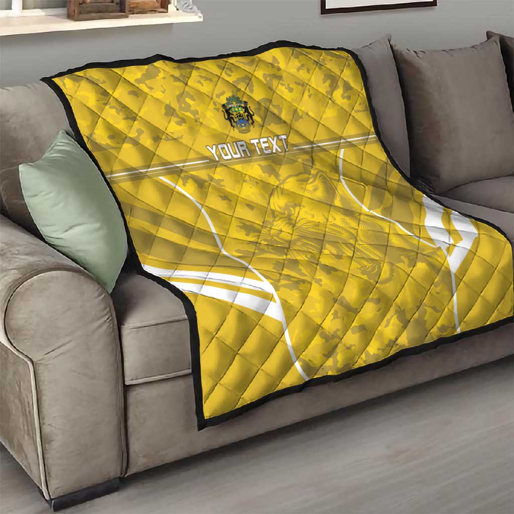 Custom Gabon Football Quilt Go Les Pantheres