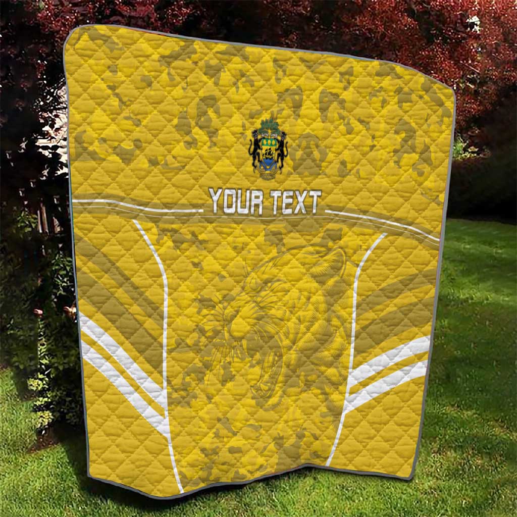 Custom Gabon Football Quilt Go Les Pantheres