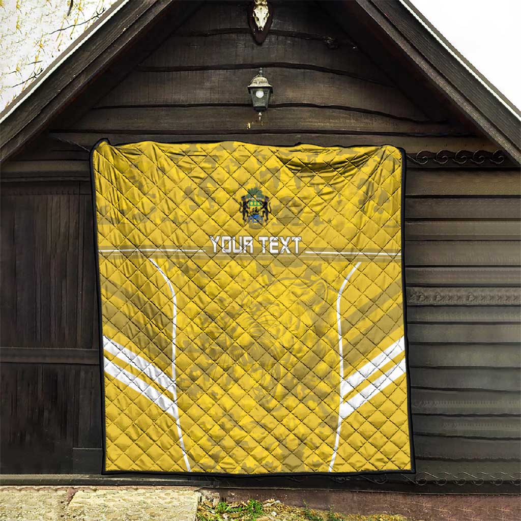 Custom Gabon Football Quilt Go Les Pantheres