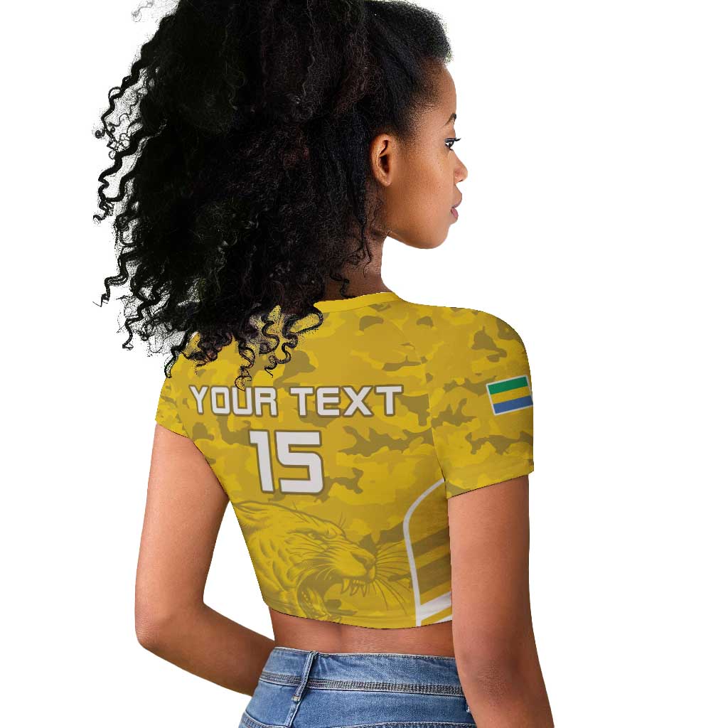 Custom Gabon Football Raglan Cropped T shirt Go Les Pantheres