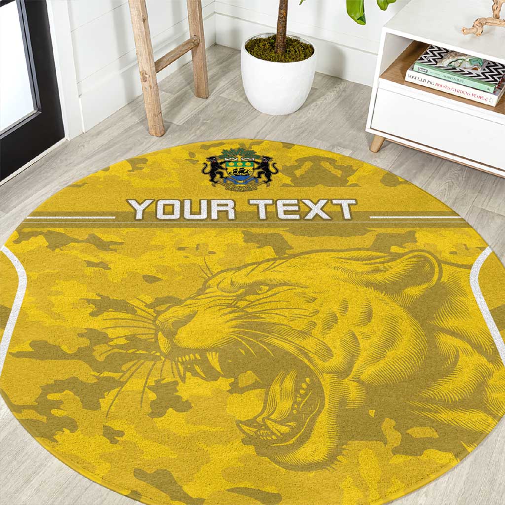 Custom Gabon Football Round Carpet Go Les Pantheres