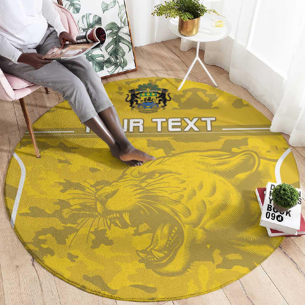 Custom Gabon Football Round Carpet Go Les Pantheres