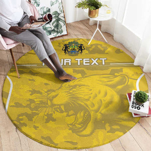 Custom Gabon Football Round Carpet Go Les Pantheres