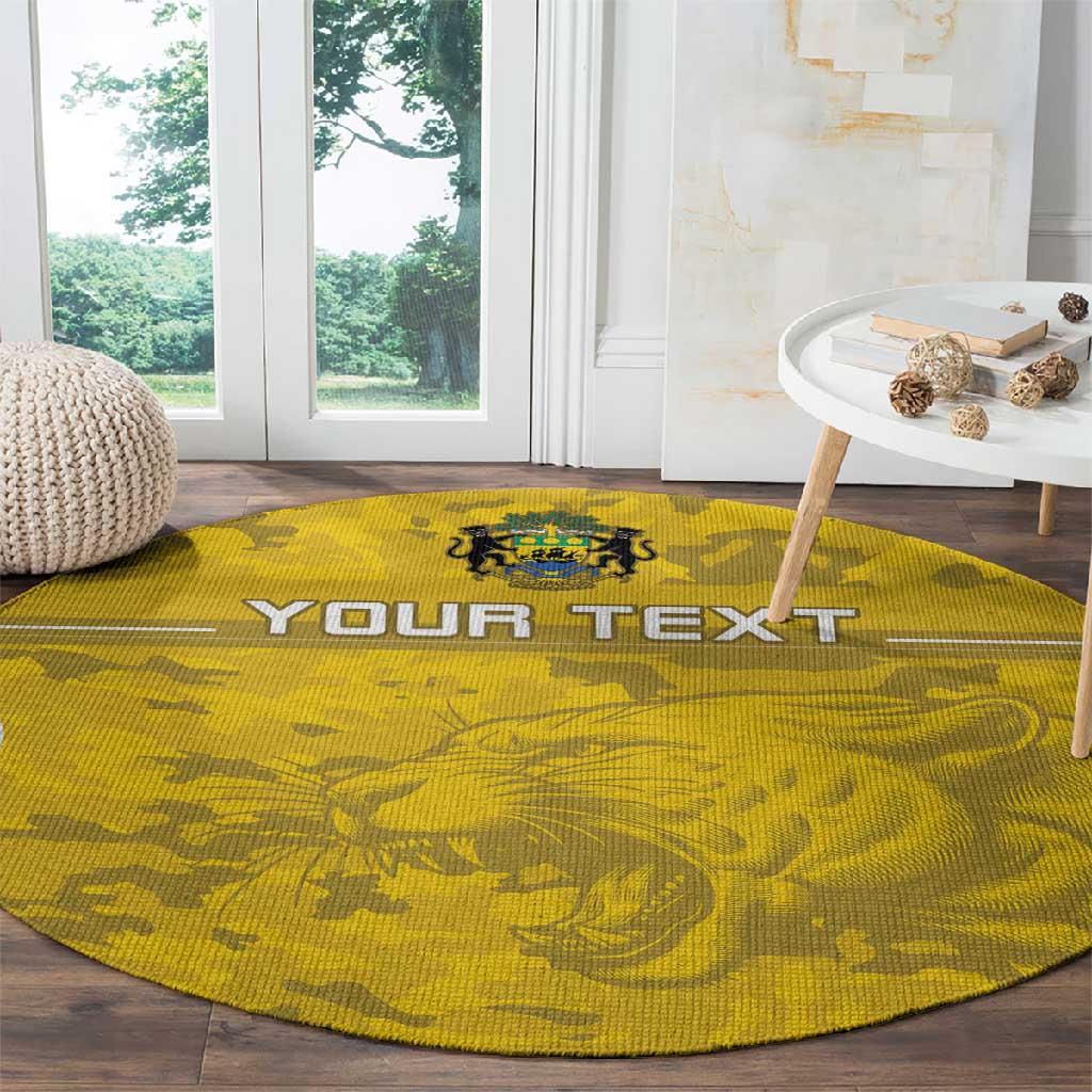 Custom Gabon Football Round Carpet Go Les Pantheres