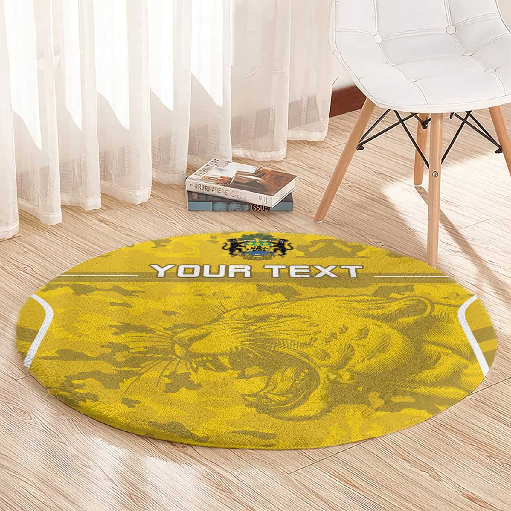 Custom Gabon Football Round Carpet Go Les Pantheres