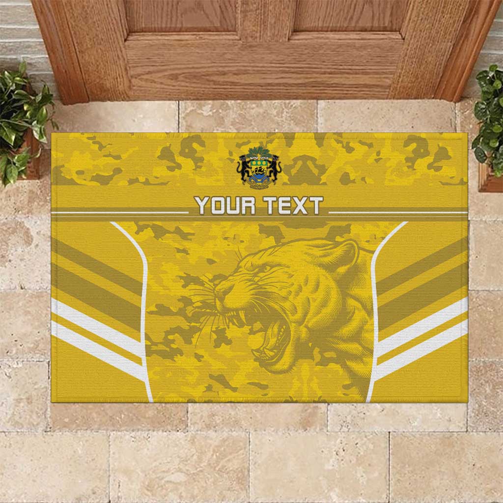 Custom Gabon Football Rubber Doormat Go Les Pantheres