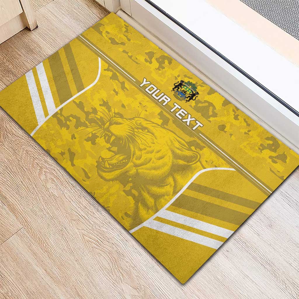 Custom Gabon Football Rubber Doormat Go Les Pantheres