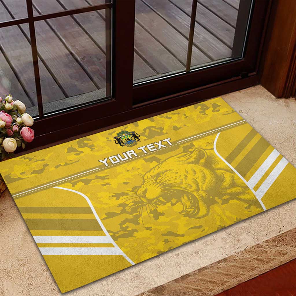 Custom Gabon Football Rubber Doormat Go Les Pantheres