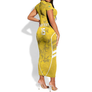 Custom Gabon Football Short Sleeve Bodycon Dress Go Les Pantheres LT15