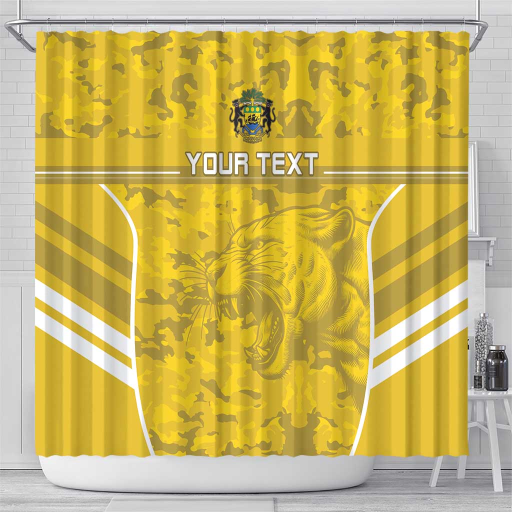 Custom Gabon Football Shower Curtain Go Les Pantheres