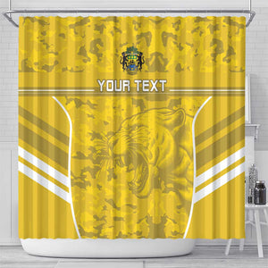Custom Gabon Football Shower Curtain Go Les Pantheres