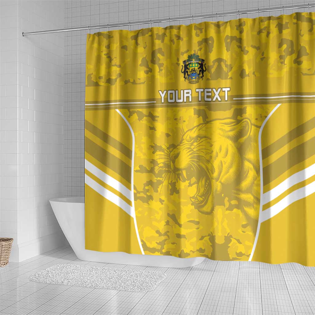 Custom Gabon Football Shower Curtain Go Les Pantheres
