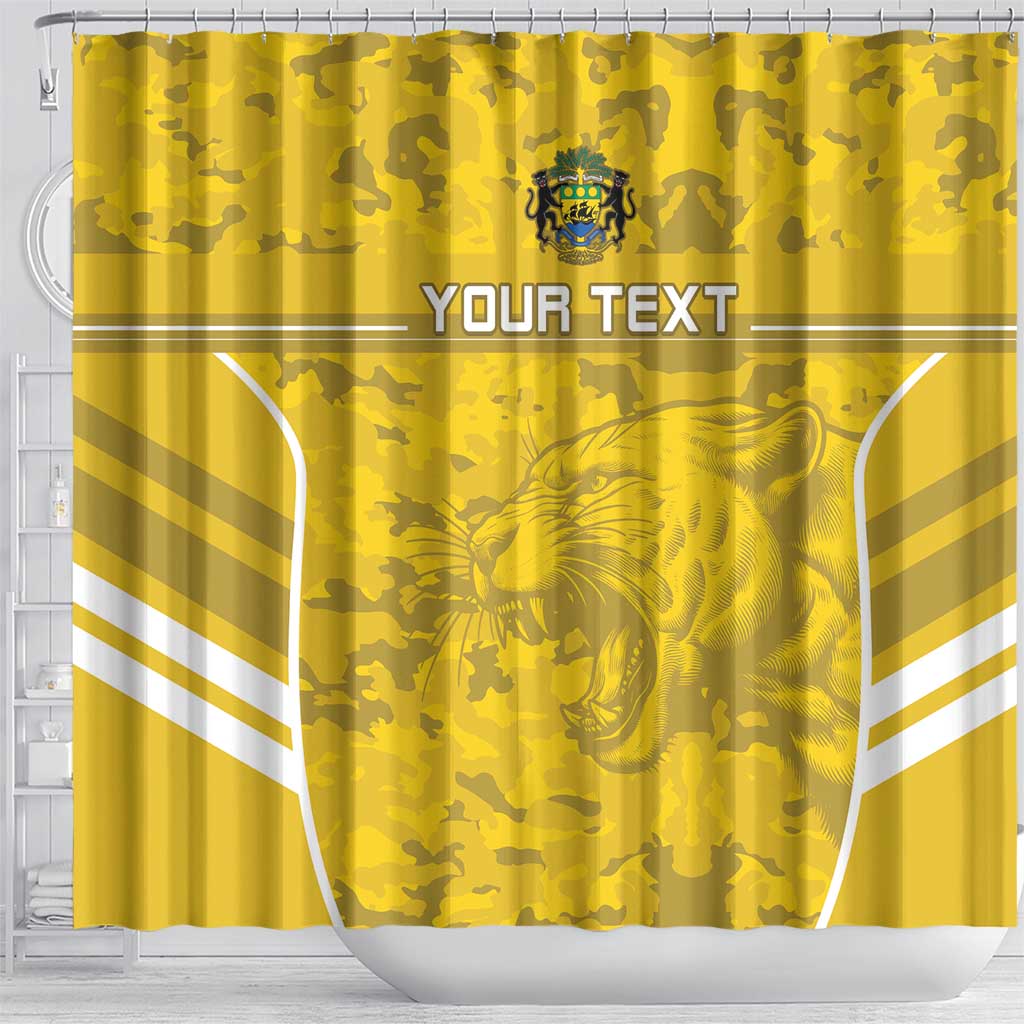 Custom Gabon Football Shower Curtain Go Les Pantheres