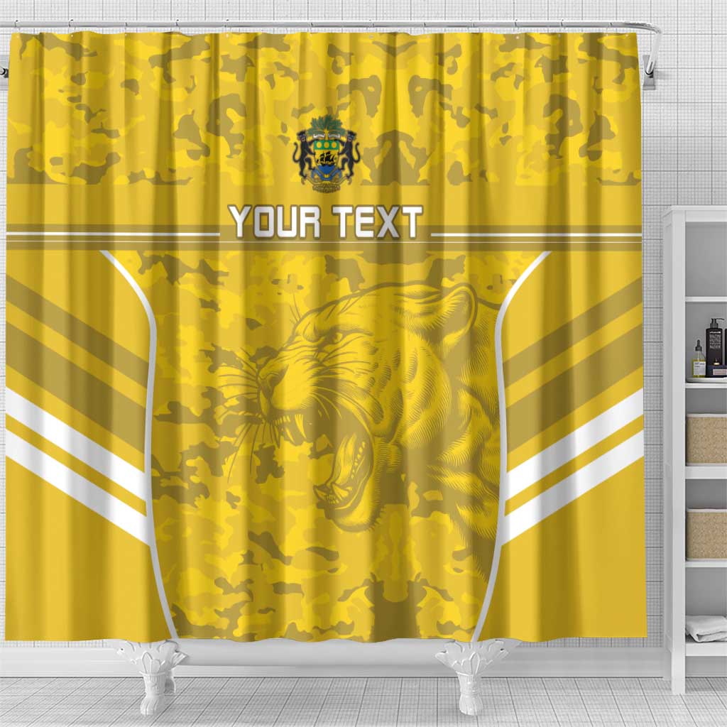 Custom Gabon Football Shower Curtain Go Les Pantheres