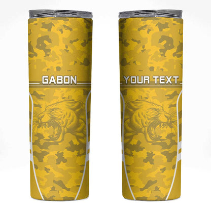 Custom Gabon Football Skinny Tumbler Go Les Pantheres