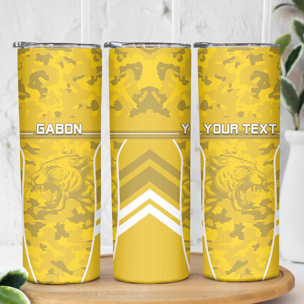 Custom Gabon Football Skinny Tumbler Go Les Pantheres