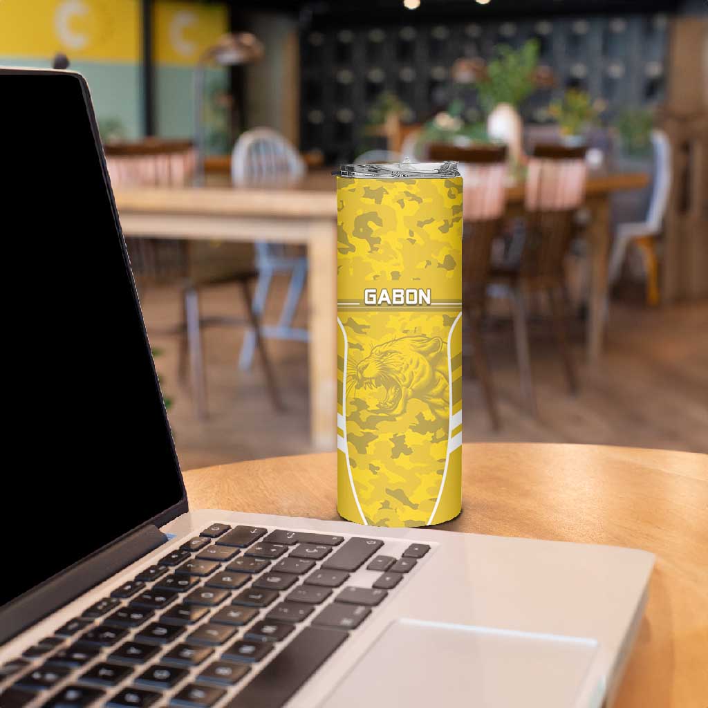 Custom Gabon Football Skinny Tumbler Go Les Pantheres