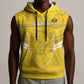 Custom Gabon Football Sleeveless Hoodie Go Les Pantheres - African Pride