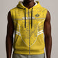 Custom Gabon Football Sleeveless Zip Hoodie Go Les Pantheres - African Pride