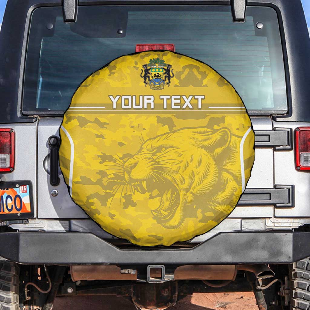 Custom Gabon Football Spare Tire Cover Go Les Pantheres