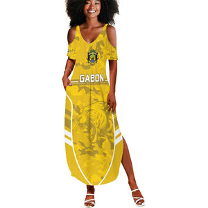 Custom Gabon Football Summer Maxi Dress Go Les Pantheres