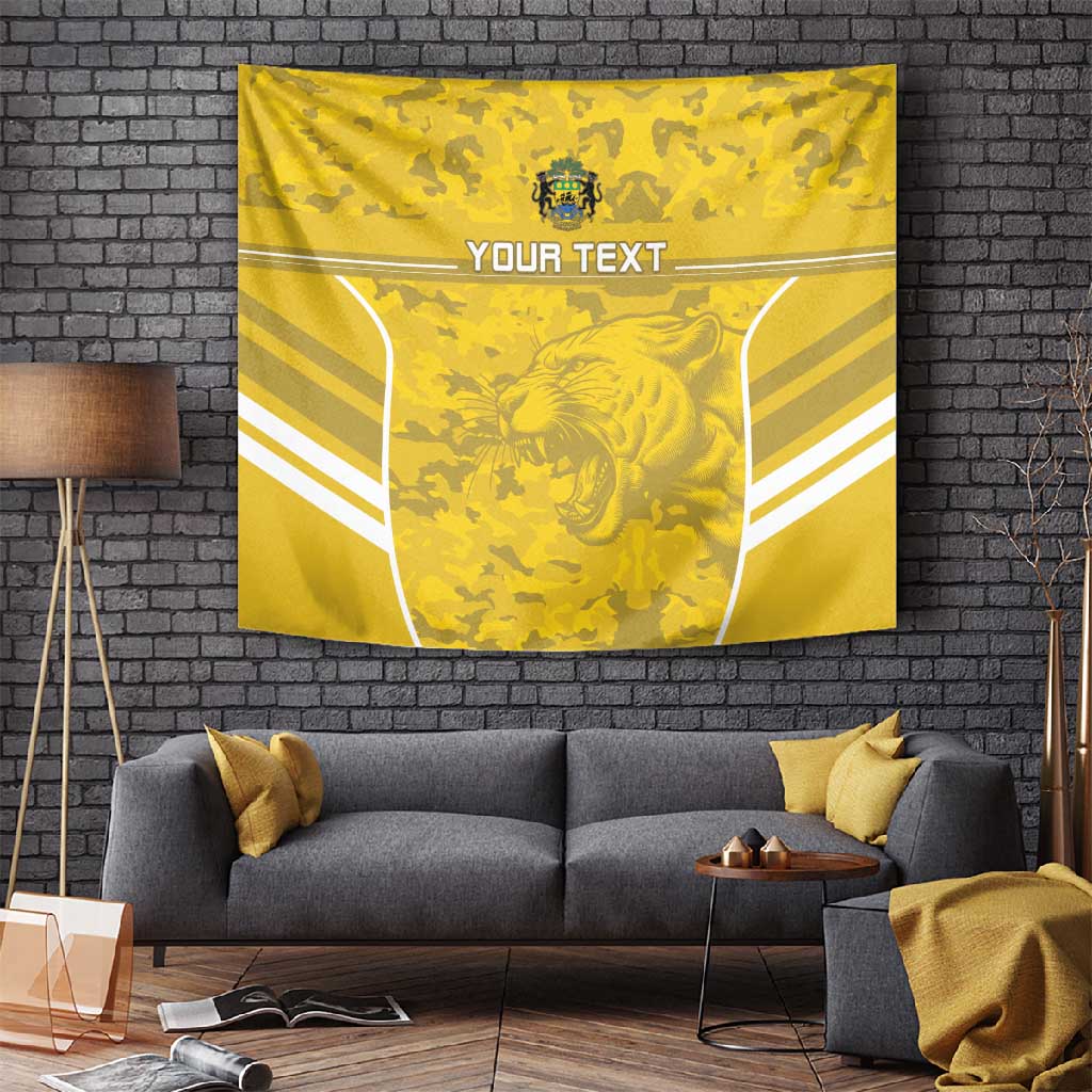 Custom Gabon Football Tapestry Go Les Pantheres
