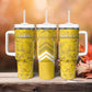 Custom Gabon Football Tumbler With Handle Go Les Pantheres