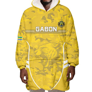 Custom Gabon Football Wearable Blanket Hoodie Go Les Pantheres
