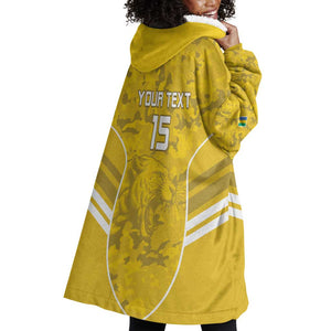 Custom Gabon Football Wearable Blanket Hoodie Go Les Pantheres