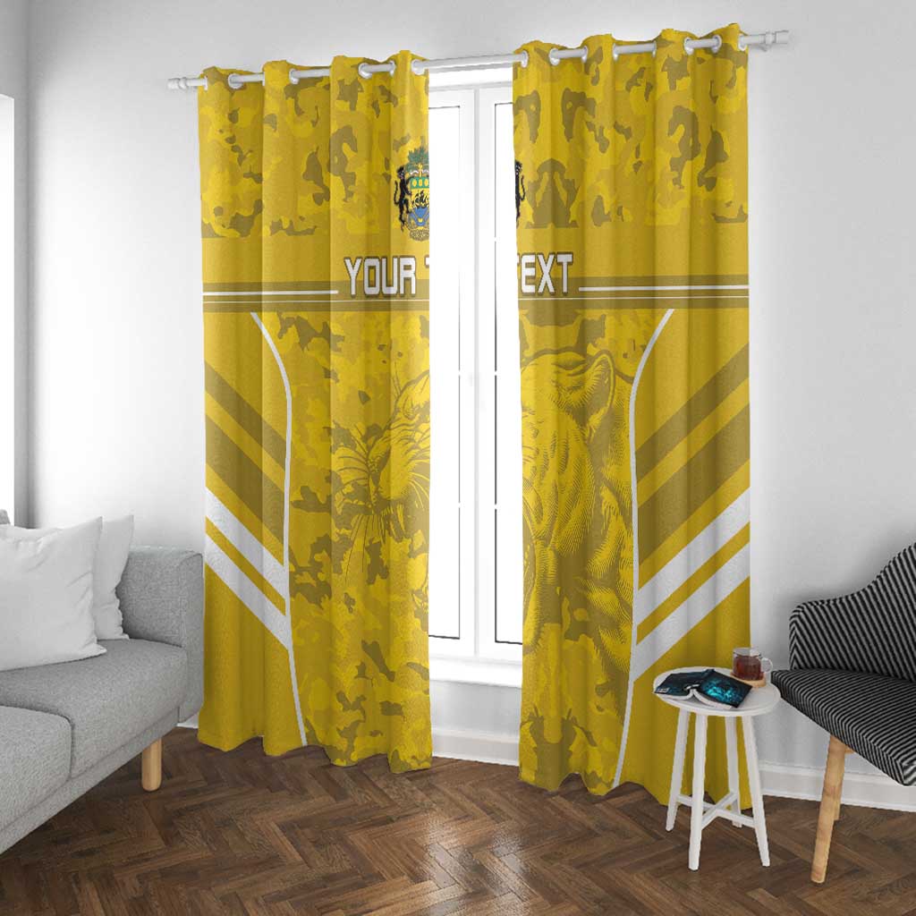 Custom Gabon Football Window Curtain Go Les Pantheres