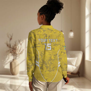 Custom Gabon Football Women Casual Shirt Go Les Pantheres LT15