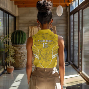 Custom Gabon Football Women Sleeveless Polo Shirt Go Les Pantheres