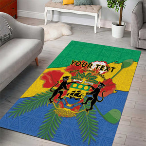 Personalised Afro Gabon Area Rug Gabonese Union Travail and Justice