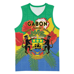 Personalised Afro Gabon Basketball Jersey Gabonese Union Travail and Justice - African Pride